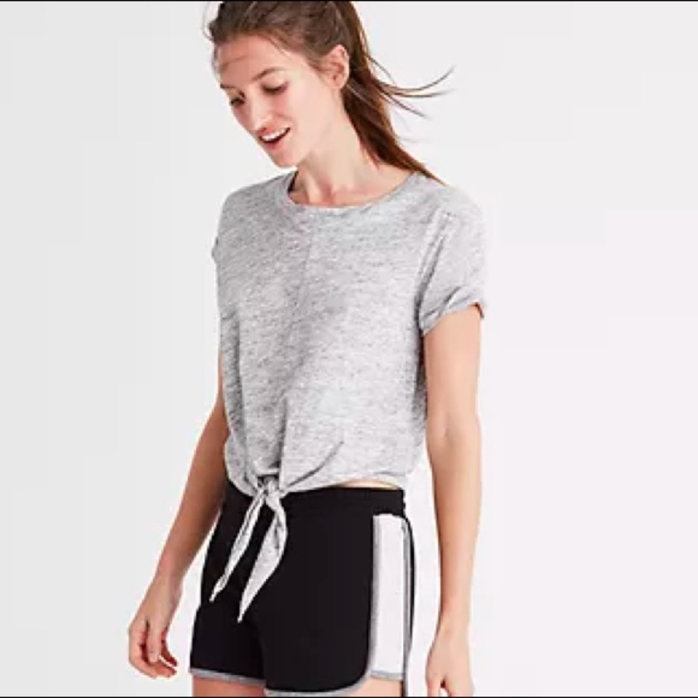 Grey Tie-Front Tee | Madewell | Size XXS